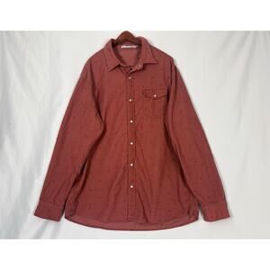 Criquet LS Pearl Snap Patterned Corduroy Shirt - Red - Sz XXL Western Cotton